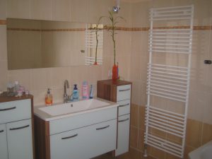 Blick ins Bad mit Handtuchradiator